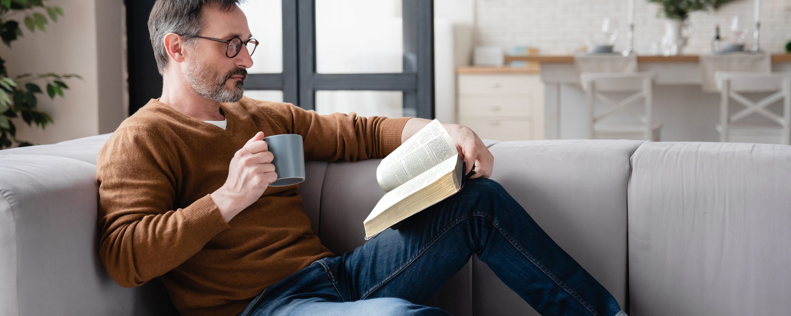 Man reading the Bible