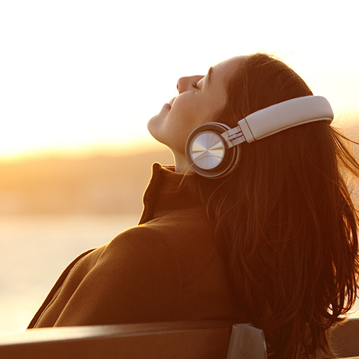 Woman listening to an NIV Audiobook
