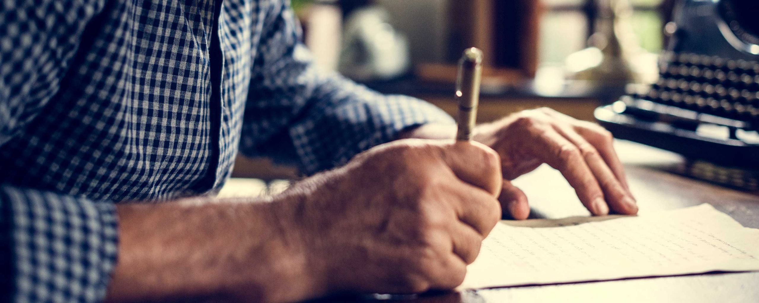 man writing