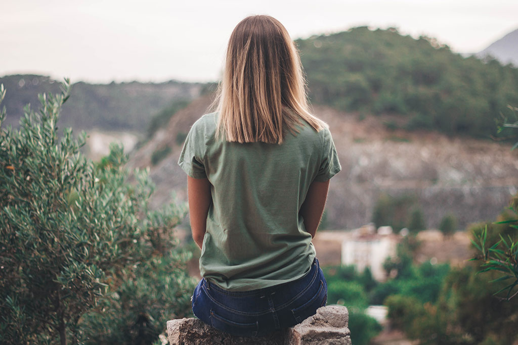 Woman contemplating a decision