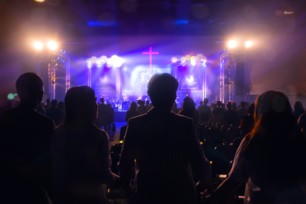 Photo of people in church
